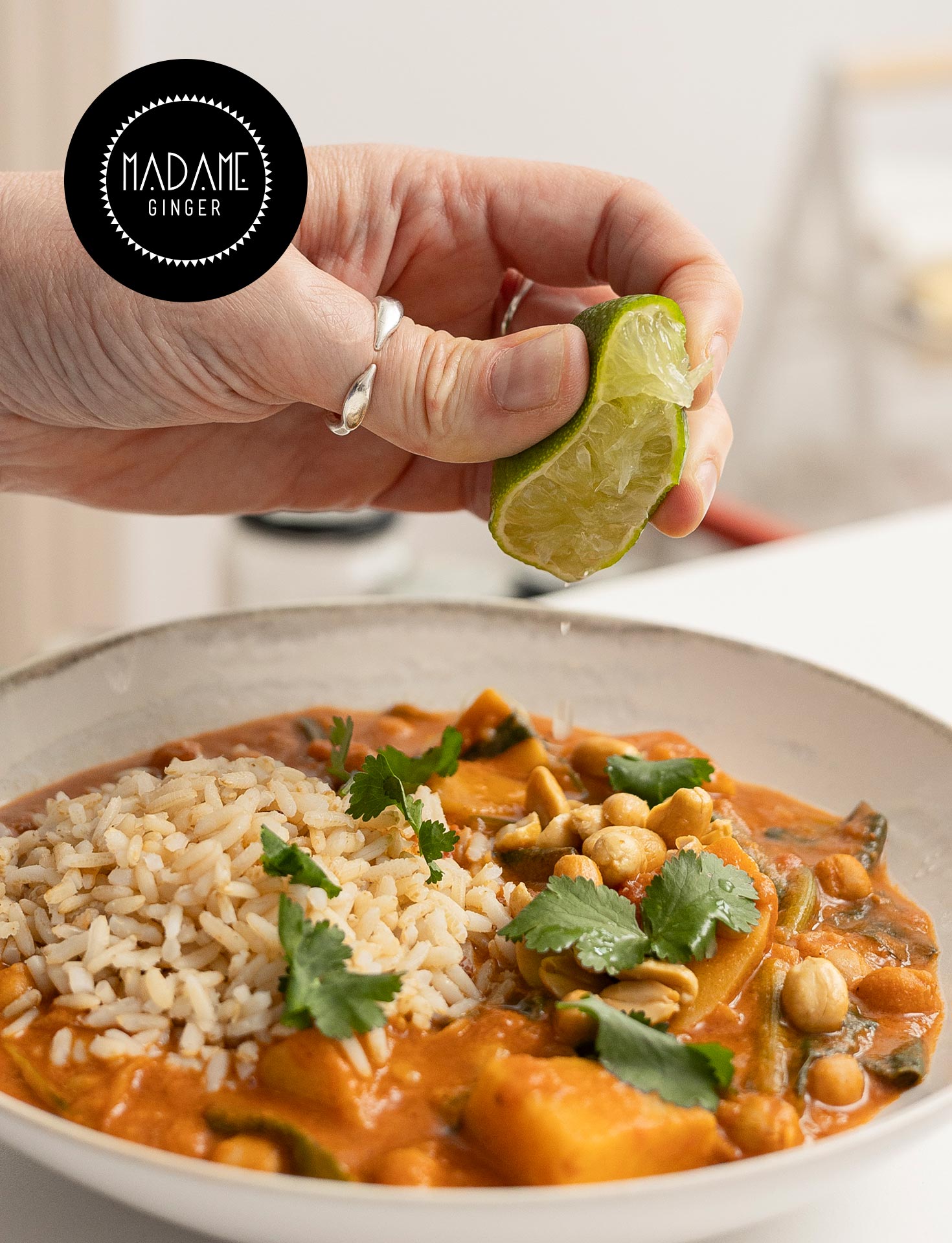 Sweet Potatoes & Chickpeas with Peanut Butter Sauce