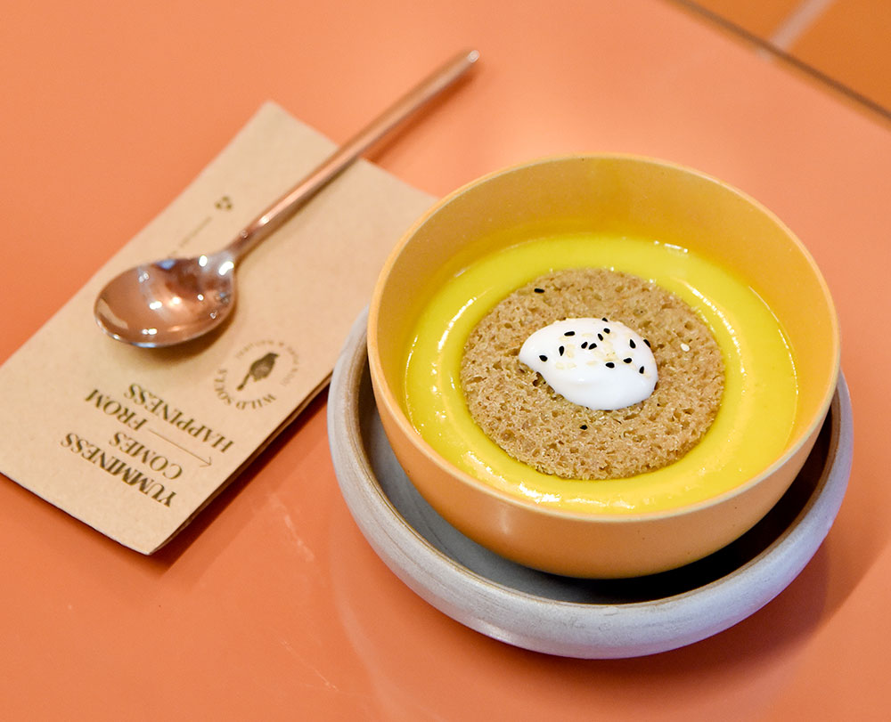 Pumpkin Soup with Tahini Linseeds