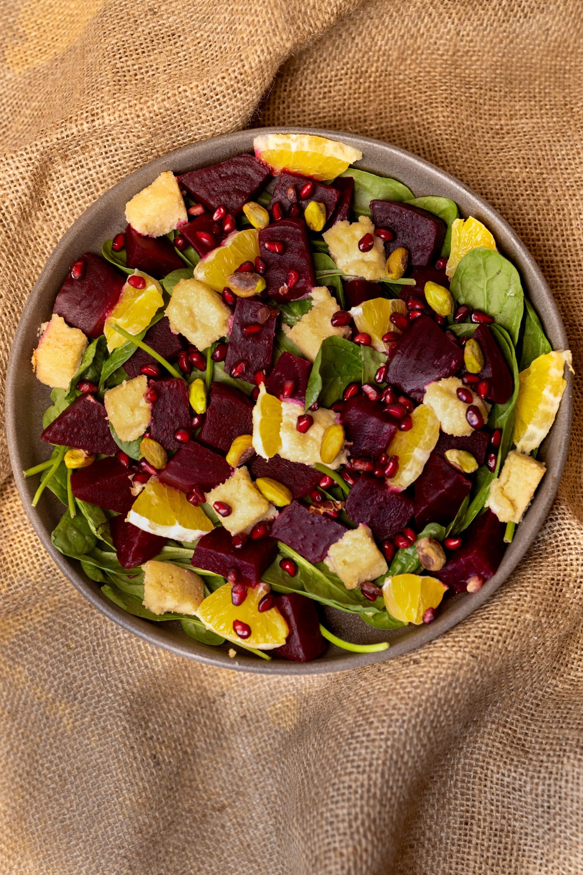 Beetroot Salad with Orange and Almond Feta
